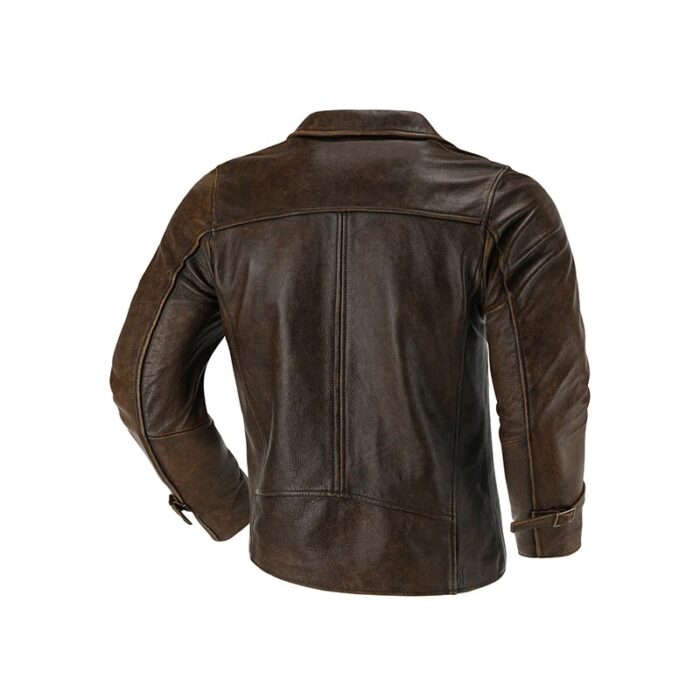Top-Layer Cowhide Leather Jacket Men's Four Seasons Motorcycle Leather Jacket Slim-Fit Lapel Multi-Pocket Jacket - Image 5
