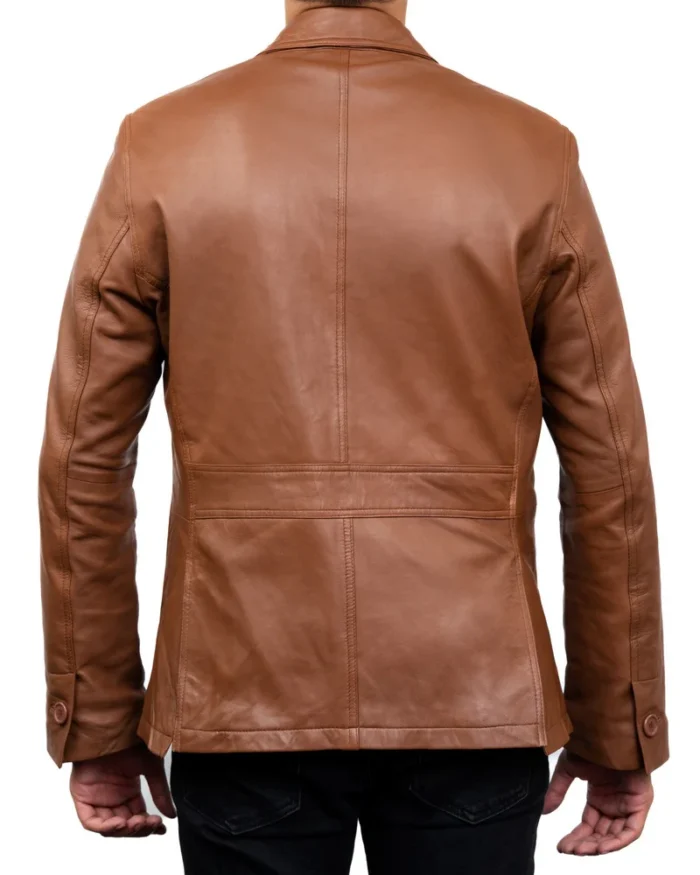 Two Button Lambskin Leather Blazer for men - Classy Vibes - Image 2